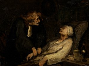 Hypochondr (Imaginární Invalid) od Honoré Daumier