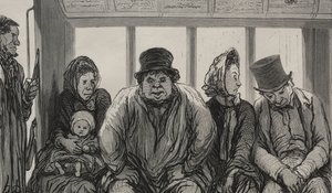 Omnibus: Interiér Omnibusu. od Honoré Daumier
