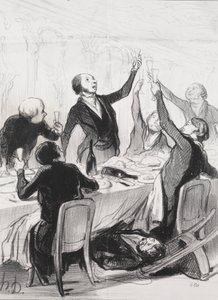 The Philanthropists of the Day, deska 8: A 43d Toast...to the Temperance Society, 1844. od Honoré Daumier