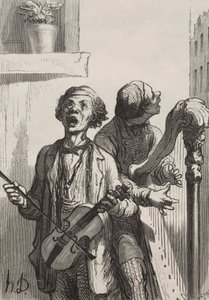 The Singers: Street Singers.  od Honoré Daumier