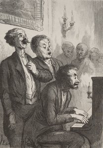 The Singers: The Singers in the Salon od Honoré Daumier