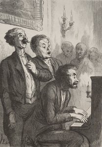 The Singers: The Singers in the Salon. od Honoré Daumier