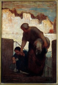 Pračka. Obraz Honore Daumier od Honoré Daumier