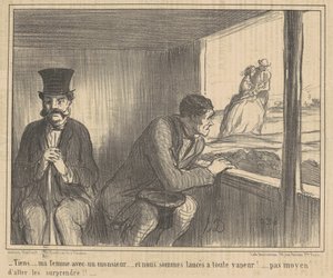 Tady... moje žena s gentlemanem... od Honoré Daumier