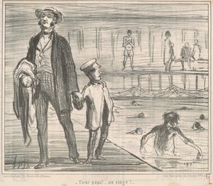 Tady tati! ... opice! ... od Honoré Daumier