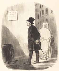 Tady je znamení, že moje žena prošla... od Honoré Daumier