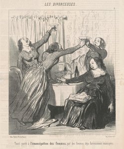 Přípitek vznesený na emancipaci žen... od Honoré Daumier