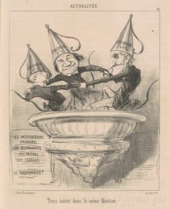 Tři svatí ve stejném stoupu od Honoré Daumier