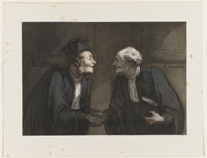 Dva právníci si podají ruce // Deux avocats: la poignée de main od Honoré Daumier