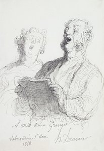 Dva zpěváci; Dva zpěváci, 1868 od Honoré Daumier