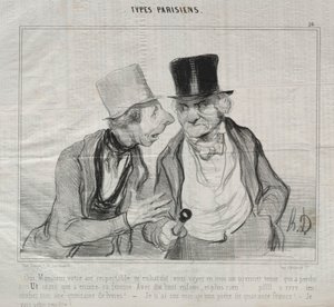 Types Parisiens, deska 26: Ano, pane, váš úctyhodný vzduch mě povzbuzuje..., 29. května 1840. od Honoré Daumier