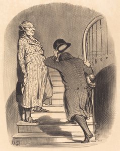 Nájemce, který přesně platí svůj termín od Honoré Daumier