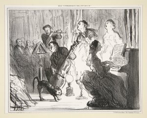 Orchestra in a Very Comme il faut House, no. 8 Komediantů společnosti od Honoré Daumier