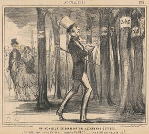 Gentleman, který má štěstí na Champs-Elysées od Honoré Daumier