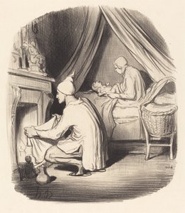 Neklidná noc od Honoré Daumier