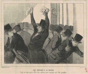 Panika na akciovém trhu od Honoré Daumier