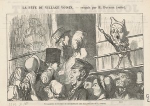 Spořiví vesničané spokojení sami se sebou...; Na venkově žádné stávky kočích... od Honoré Daumier