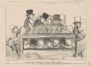 Pohled ... a výška ... omnibusů bulváru ... od Honoré Daumier