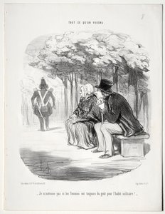Co chcete, deska 51: Nedivím se, že ženy mají vždy rády vojenskou uniformu, 1848. od Honoré Daumier