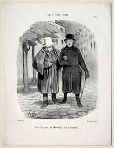 Co chcete, deska 7: Po převzetí role dandies v adresáři, 1847. od Honoré Daumier