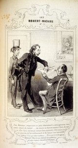 ilustrace o myšlenkách a legendách Philipon pod názvem Les Cent a Robert Macaire od Honoré Daumier