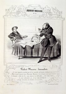 ilustrace o myšlenkách a legendách Philipon pod názvem Les Cent a Robert Macaire od Honoré Daumier