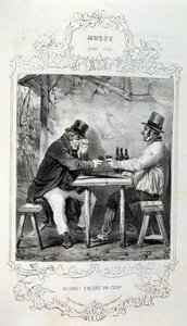 ilustrace o myšlenkách a legendách Philipon pod názvem Les Cent a Robert Macaire od Honoré Daumier