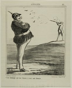 "-Jaká škoda, že nemohu jít na lov," talíř 180 z Actualitiés od Honoré Victorin Daumier