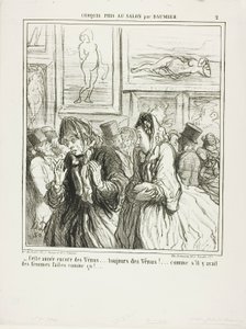 "- Letos ještě víc Venuší... vždycky Venuše!... jako kdyby byly nějaké ženy takhle stavěné!", deska 2 z Croquis Pris Au Salon par Daumier od Honoré Victorin Daumier