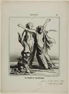 Polibek okolností, deska 50 z Actualités od Honoré Victorin Daumier