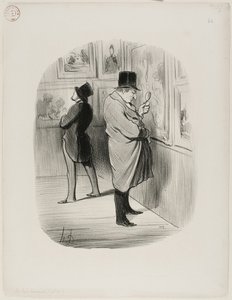 Pravý milovník umění, talíř 66 z knihy Les Bons Bourgeois od Honoré Victorin Daumier