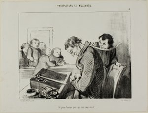 Mladý muž, kterému není nic svaté, deska 8 z knihy Professeurs Et Moutards od Honoré Victorin Daumier