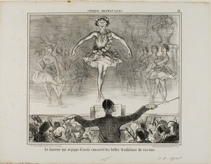 Tanečník, který se hlásí k velké tradici VESTRI, deska 12 z Croquis Dramatiques od Honoré Victorin Daumier