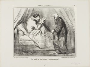 "Protest na Nový rok! To je štěstí! ...........," deska 42 z Croquis Parisiens od Honoré Victorin Daumier