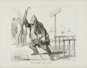 "Vše je ztraceno - zachraňte pokladnu" od Honoré Victorin Daumier