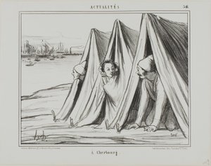 V Cherbourgu, štítek 546 z časopisu Actualités od Honoré Victorin Daumier
