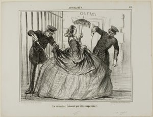 Crinolines jsou najednou podezřelé, talíř 419 z Actualités od Honoré Victorin Daumier