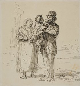 Rodinná scéna od Honoré Victorin Daumier