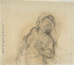 Vystrašená žena od Honoré Victorin Daumier