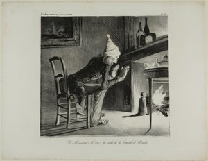 Generál Mortier, večer před bitvou u Waterloo, štítek 456 od Honoré Victorin Daumier