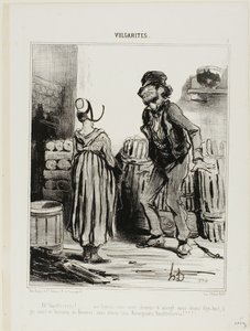 "Ha! Dammmmmnit manželka... jak jsme se bavili, když nám bylo osmnáct.... žádní muži žádné ženy..... jen my lidé z Auvergne," deska 5 z Vulgarités od Honoré Victorin Daumier