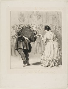 Těší se z plesu, deska 10 z knihy Les Banqueteurs od Honoré Victorin Daumier
