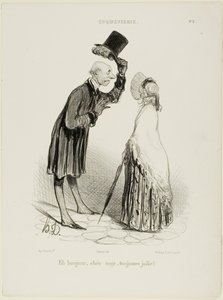 "Ahoj, Anděli, vždy krásná...," talíř 3 z Coquetterie od Honoré Victorin Daumier