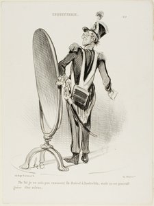 "Opravdu nevím, jak vypadali u Slavkova, ale těžko mohli vypadat lépe," talíř 7 z Coquetterie. od Honoré Victorin Daumier