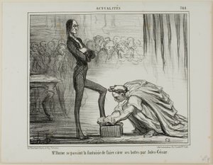 Pan Hume fantazíruje o tom, jak si Julius Caesar leští boty, deska 388 z Actualités od Honoré Victorin Daumier