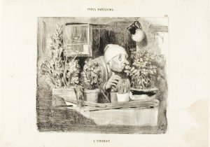 Vůně, deska 38 z knihy Types Parisiens od Honoré Victorin Daumier