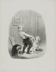The First Dance Lession, od Les Papas od Honoré Victorin Daumier