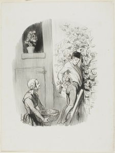 Sběrač hroznů, od Les Bons Bourgeois od Honoré Victorin Daumier