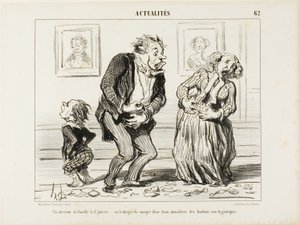Interiér rodiny 2. ledna - aneb nebezpečí konzumace nehygienických sladkostí, talíř 62 z Actualités od Honoré Victorin Daumier