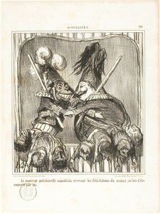 Nový neapolský bafuňář. Přijímá gratulace od ĎÁBLA, místo aby jím byl unesen, talíř 229 z Actualités od Honoré Victorin Daumier